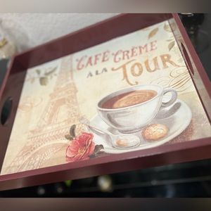 Wooden Paris Rose Serving Vanity Tray
